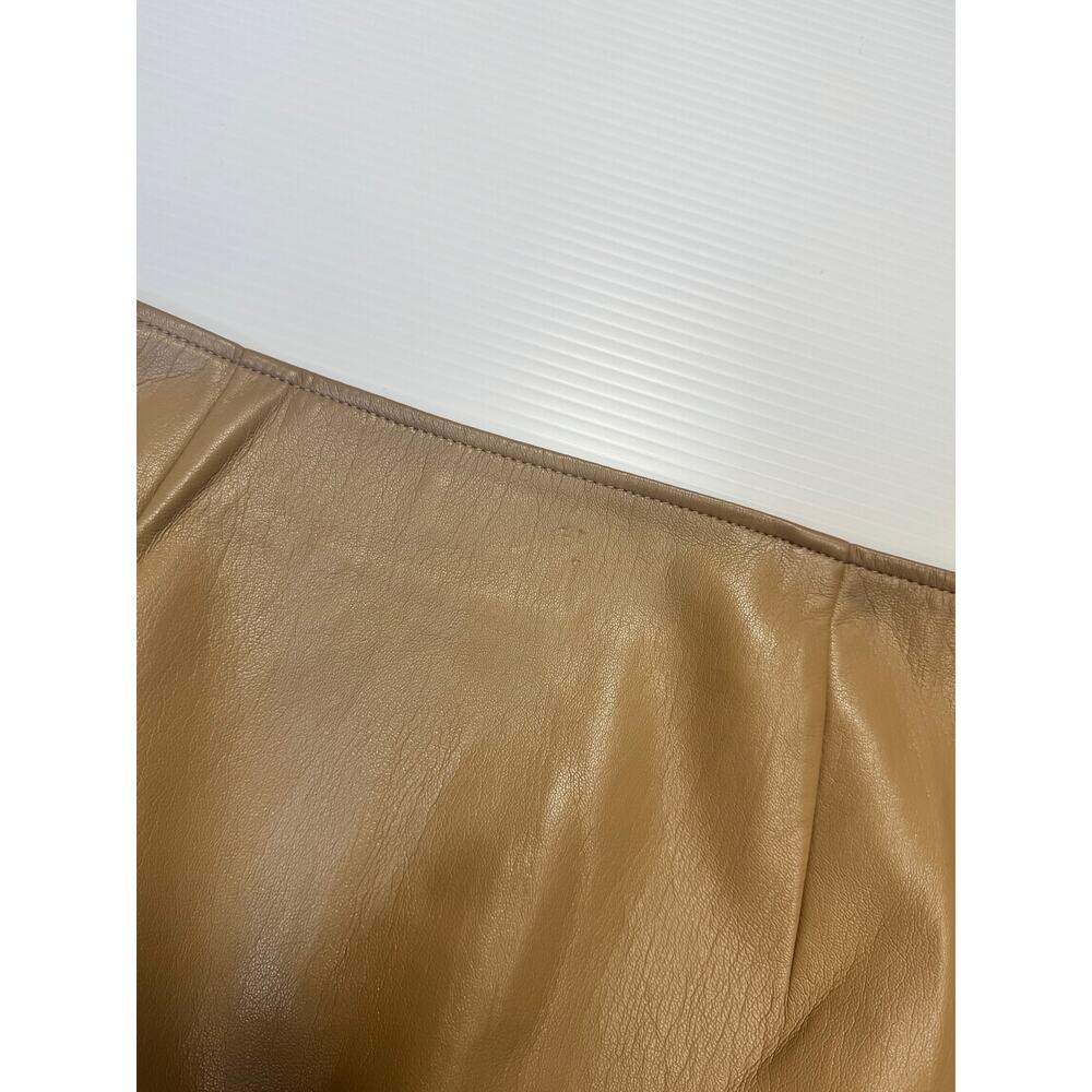 Babaton Aritzia Vicinity Faux Leather Camel Wrap Mini Skirt Women’s 10 Y2K Date - Picture 14 of 16